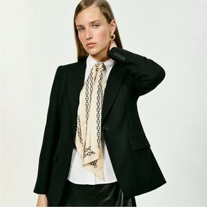 J. CREW Helena Blazer in Wool Blend Flannel Solid Black Size 00P 00 Petite NEW